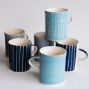 Demi Mug Sgrafitto Stripe - Blue