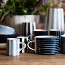 Espresso Cup Candy Stripe - Dove Grey