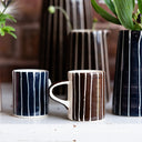 Espresso Cup Sgrafitto Stripe - Graphite