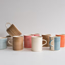 Demi Mug Sgrafitto Stripe - Latte