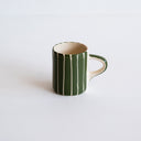 Espresso Cup Sgrafitto Stripe - Moss Green