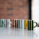 Espresso Cup Candy Stripe - Moss Green