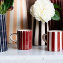 Espresso Cup Sgrafitto Stripe - Paprika
