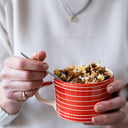 Musango Mug Sgrafitto Stripe - Red