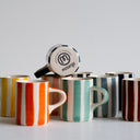 Espresso Cup Candy Stripe - Tangerine