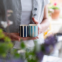 Espresso Cup Candy Stripe - Turquoise