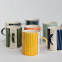 Demi Mug Sgrafitto Stripe - Blue