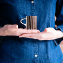 Espresso Cup Sgrafitto Stripe - Chocolate