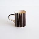 Espresso Cup Sgrafitto Stripe - Chocolate