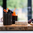 Demi Mug Sgrafitto Stripe - Chocolate
