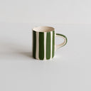Espresso Cup Candy Stripe - Moss Green