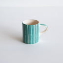 Espresso Cup Sgrafitto Stripe - Mint