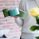 Demi Mug Sgrafitto Stripe - Moss Green