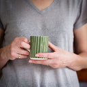 Demi Mug Sgrafitto Stripe - Moss Green