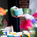 Musango Mug Sgrafitto Stripe - Moss Green