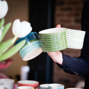 Musango Mug Sgrafitto Stripe - Moss Green