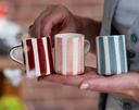 Espresso Cup Candy Stripe - Paprika, Dove Grey, Rose