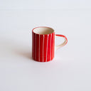 Espresso Cup Sgrafitto Stripe - Red
