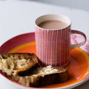 Demi Mug Sgrafitto Stripe - Rose