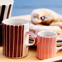 Espresso Cup Sgrafitto Stripe - Rose