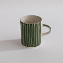 Demi Mug Sgrafitto Stripe - Moss Green