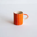 Espresso Cup Sgrafitto Stripe - Tangerine