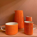 Musango Creamer Sgrafitto Stripe - Tangerine