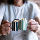Espresso Cup Candy Stripe - Teal