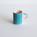 Espresso Cup Sgrafitto Stripe - Turquoise