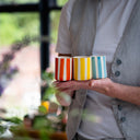 Espresso Cup Candy Stripe - Turquoise
